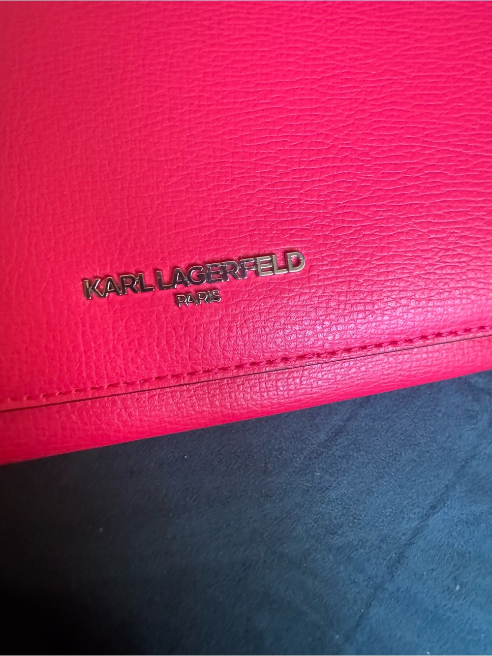 Karl Lagerfeld Hot Pink Leather Lourdes Crossbody - dust bag included - Picture 6 of 8